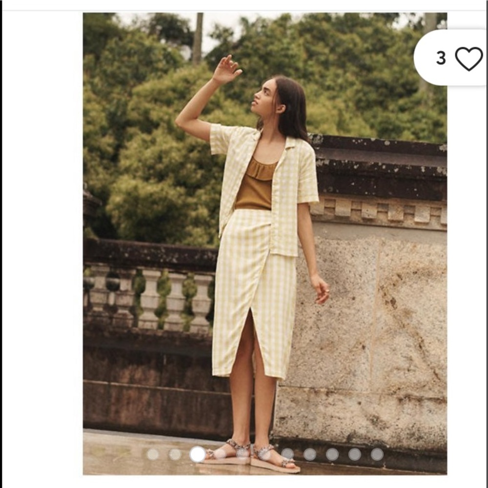 Madewell new yellow gingham skirt